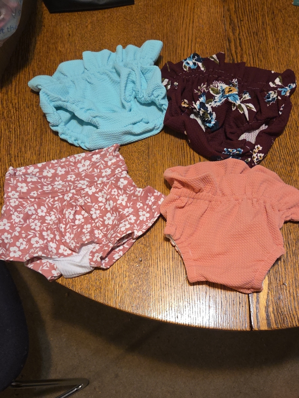 Kids Floral & Solid Ruffle Bummie Bottoms - Multi-Color